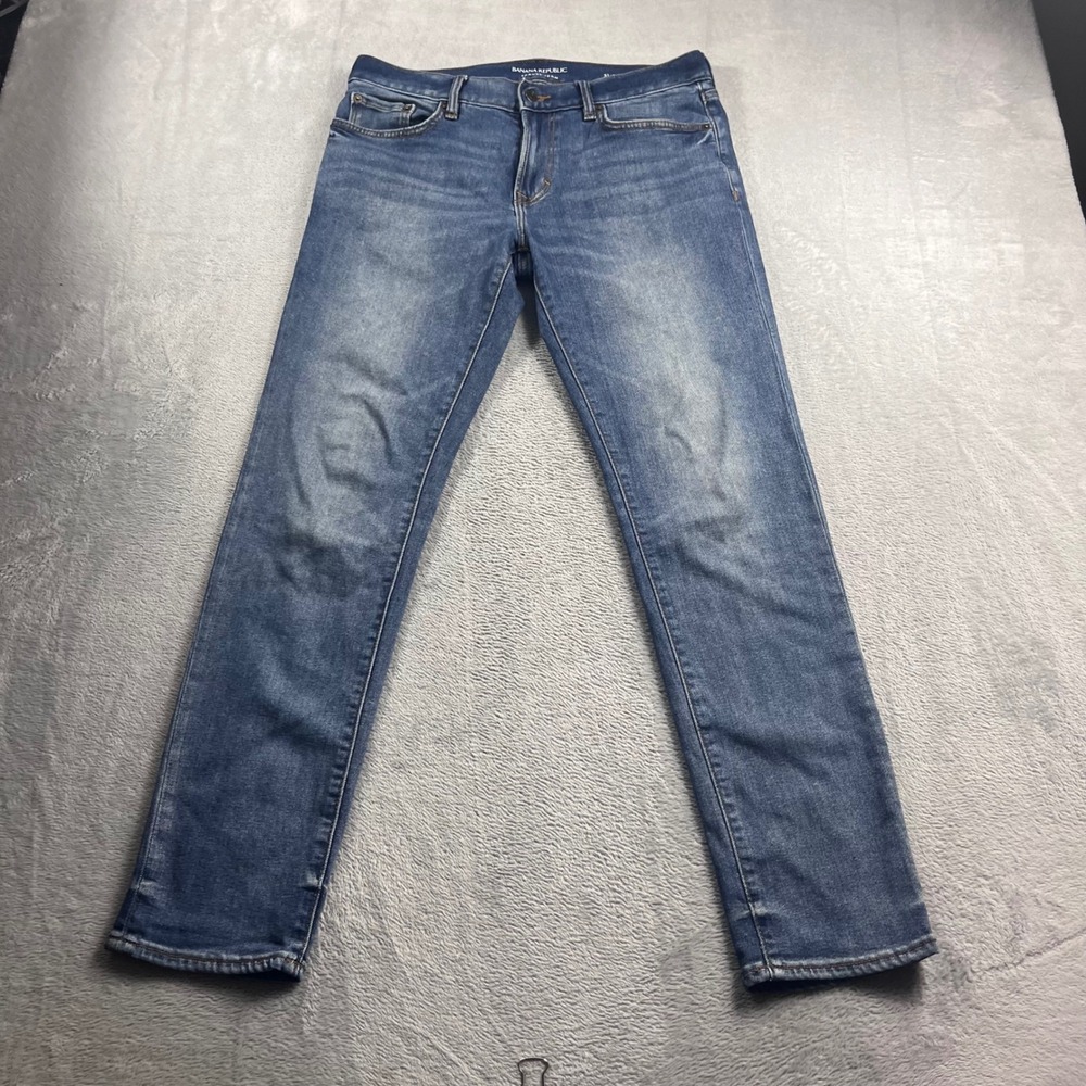 Banana Republic‎ Mens Travel Jean Slim Fit Blue Denim Pants 31x32 Medium Wash
